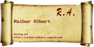 Reiber Albert névjegykártya