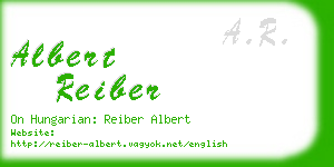 albert reiber business card